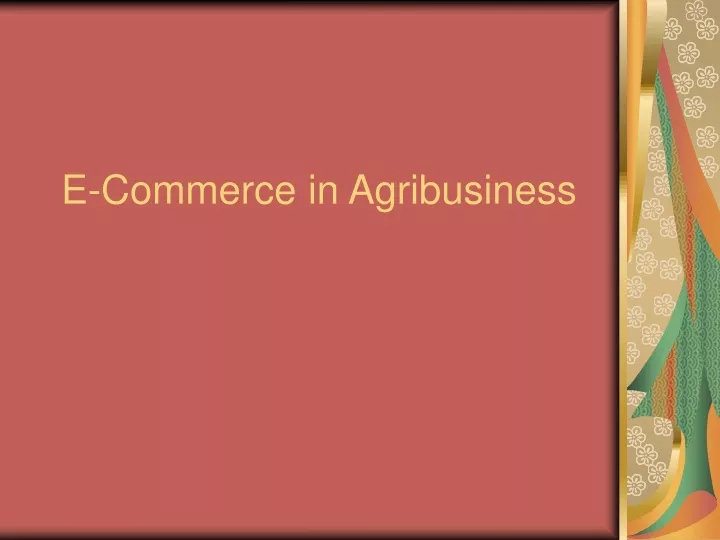 e commerce in agribusiness
