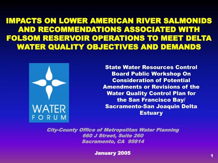 impacts on lower american river salmonids