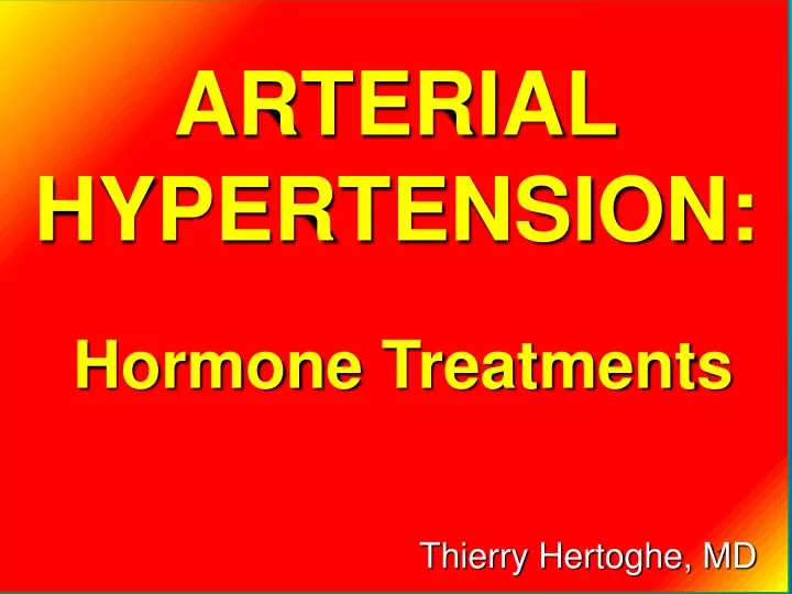 arterial hypertension hormone treatments