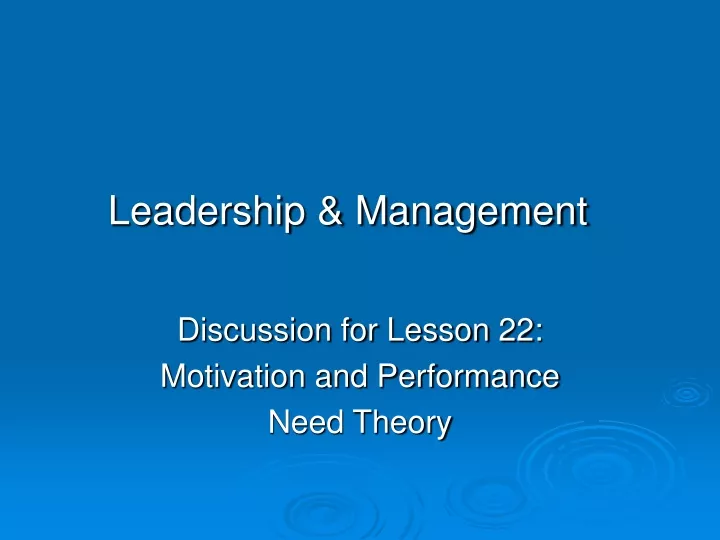 leadership management