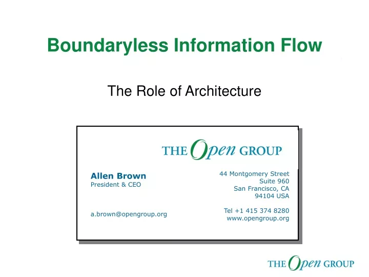 boundaryless information flow