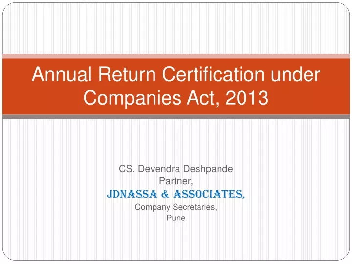 annual return certification under companies act 2013