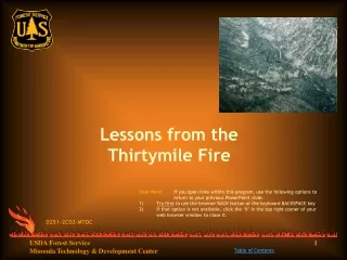 Lessons from the Thirtymile Fire