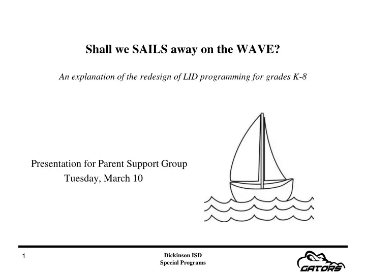 shall we sails away on the wave an explanation of the redesign of lid programming for grades k 8