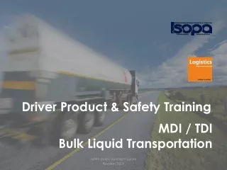 Driver Product &amp; Safety Training
