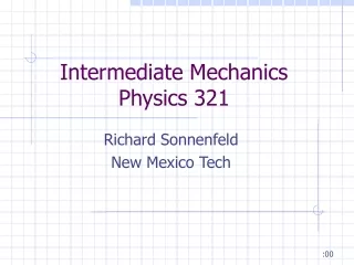 Intermediate Mechanics Physics 321