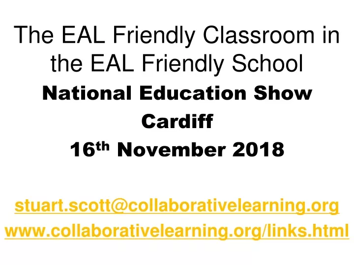 the eal friendly classroom in the eal friendly