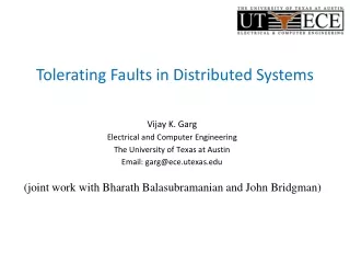 Tolerating Faults in Distributed Systems