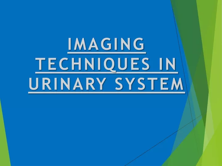 imaging techniques in urinary system