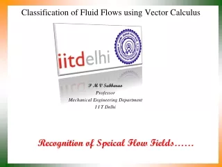 Classification of Fluid Flows using Vector Calculus