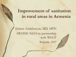 Improvement of sanitation in rural areas in Armenia