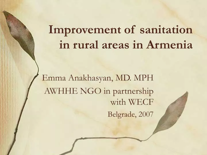 improvement of sanitation in rural areas in armenia