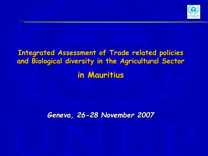 integrated assessment of trade related policies