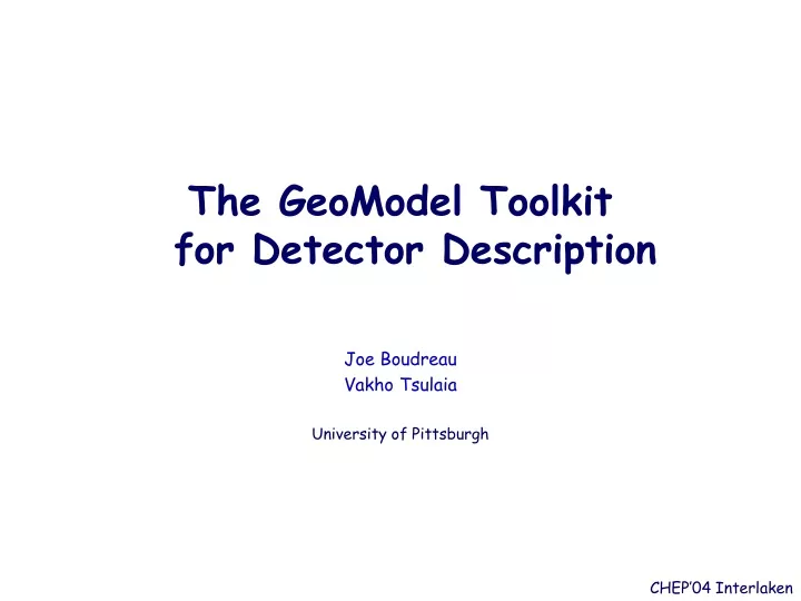 the geomodel toolkit for detector description