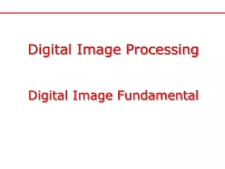 Digital Image Processing Digital Image Fundamental