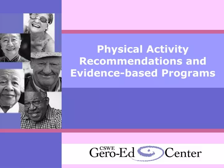 physical activity recommendations and evidence