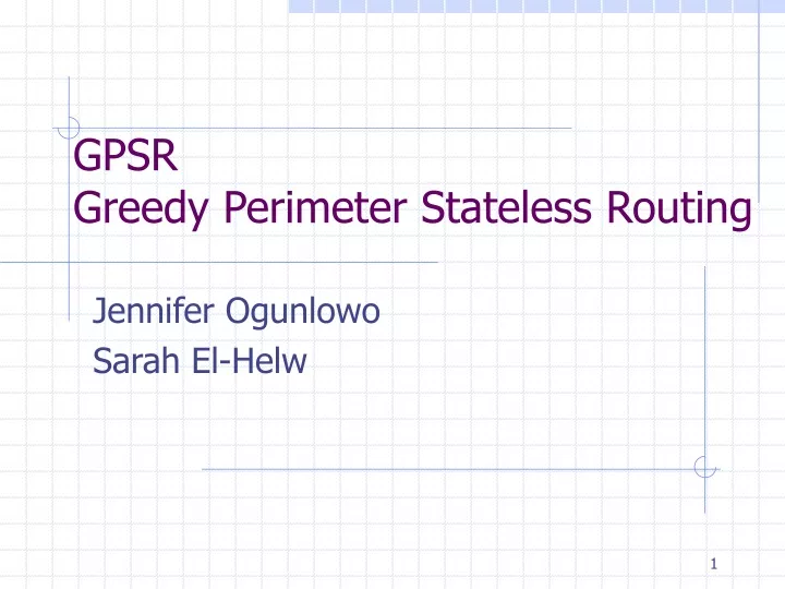 gpsr greedy perimeter stateless routing