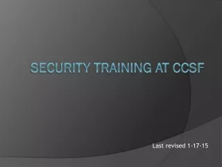 Security Training at CCSF