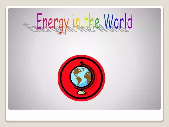 energy in the world