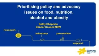 Prioritising policy and advocacy issues on food, nutrition, alcohol and obesity