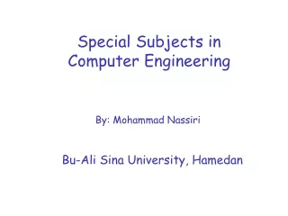 Special Subjects in Computer Engineering