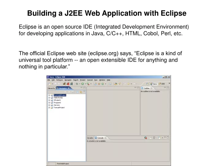 building a j2ee web application with eclipse