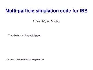 Multi-particle simulation code for IBS