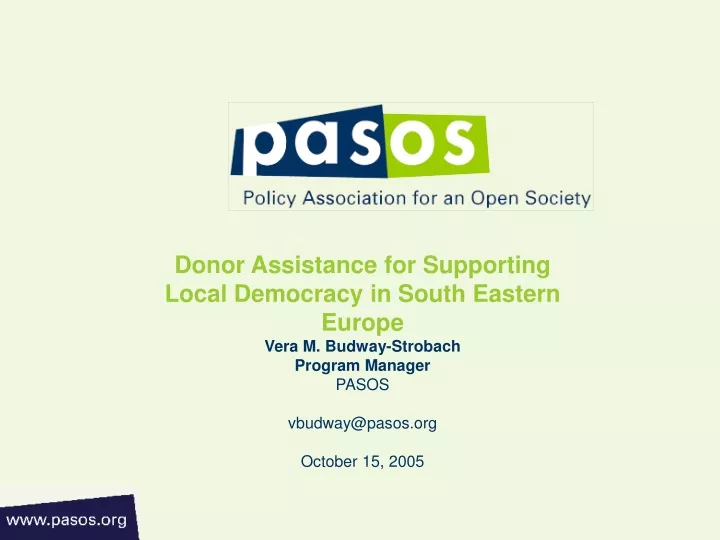 donor assistance for supporting local democracy