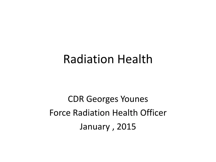 radiation health