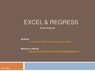 Excel &amp; Regress