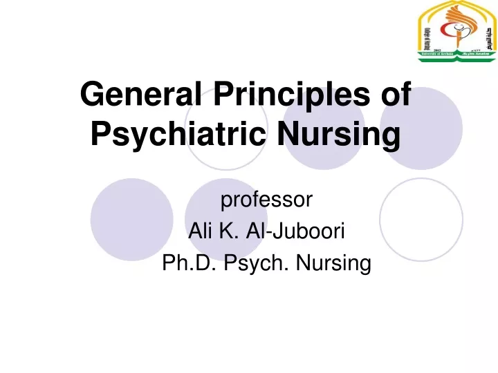 general principles of psychiatric nursing