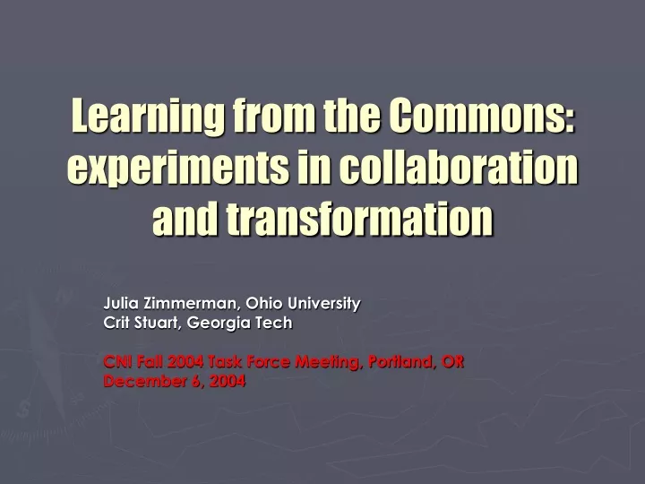 learning from the commons experiments in collaboration and transformation