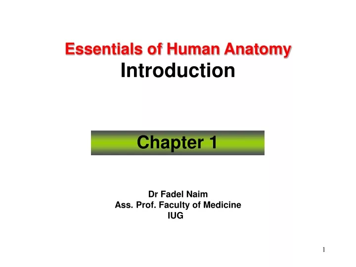 essentials of human anatomy introduction