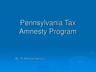 Pennsylvania Tax Amnesty Program