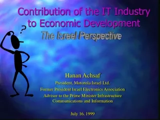 Contribution of the IT Industry to Economic Development