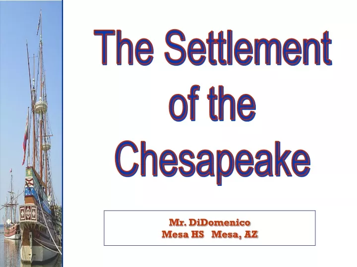 the settlement of the chesapeake