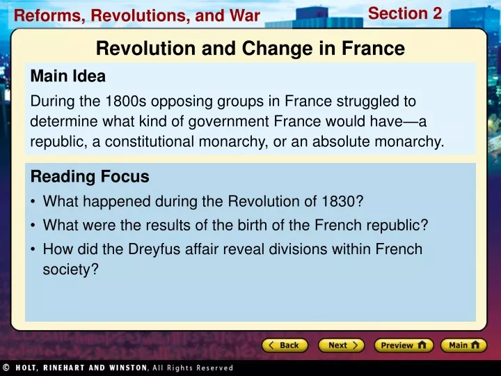revolution and change in france