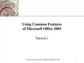 Using Common Features  of Microsoft Office 2003