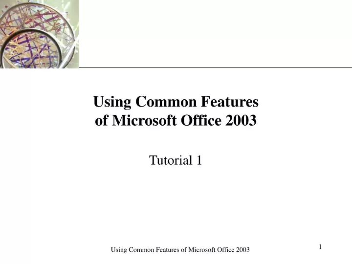 using common features of microsoft office 2003