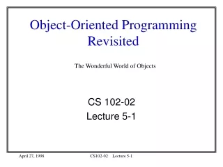 Object-Oriented Programming Revisited