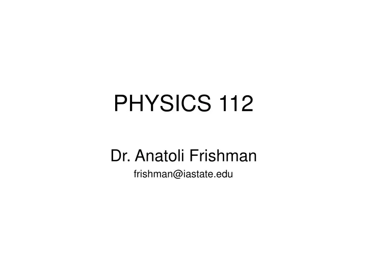 physics 112