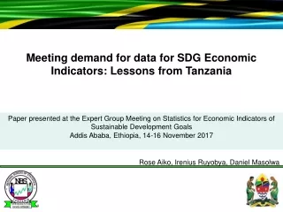 Meeting demand for data for SDG Economic Indicators: Lessons from Tanzania