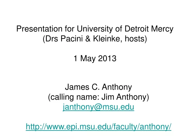 presentation for university of detroit mercy