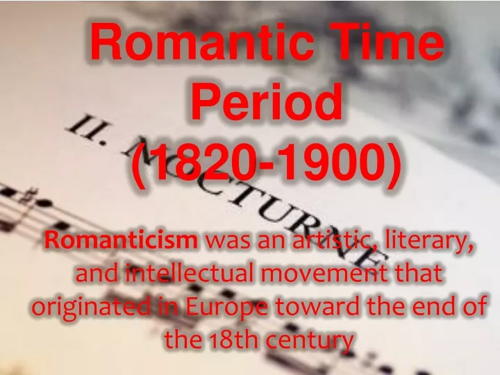 romantic time period 1820 1900