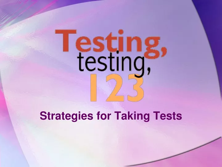 strategies for taking tests