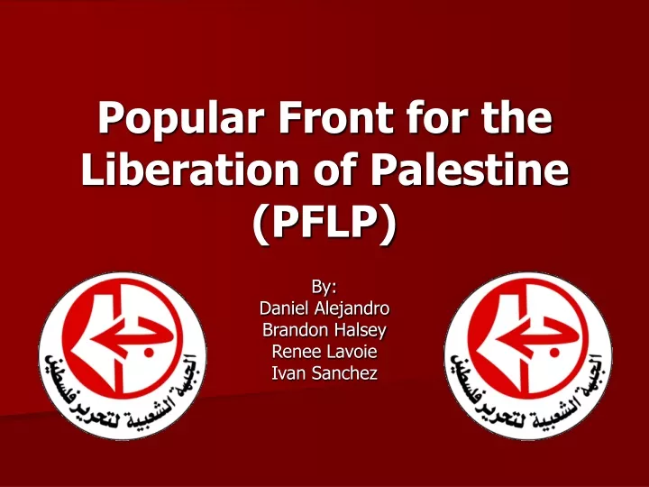 popular front for the liberation of palestine pflp