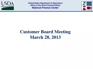 Customer Board Meeting  March 28, 2013