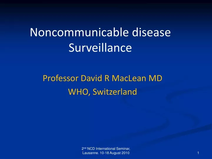 noncommunicable disease surveillance