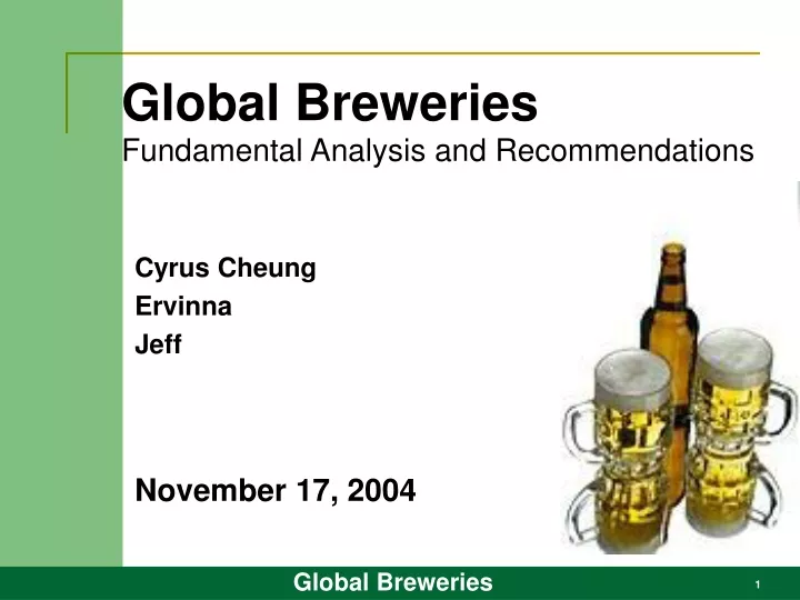 global breweries fundamental analysis and recommendations