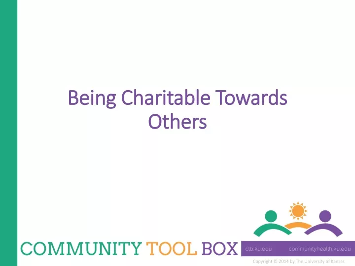 being charitable towards others